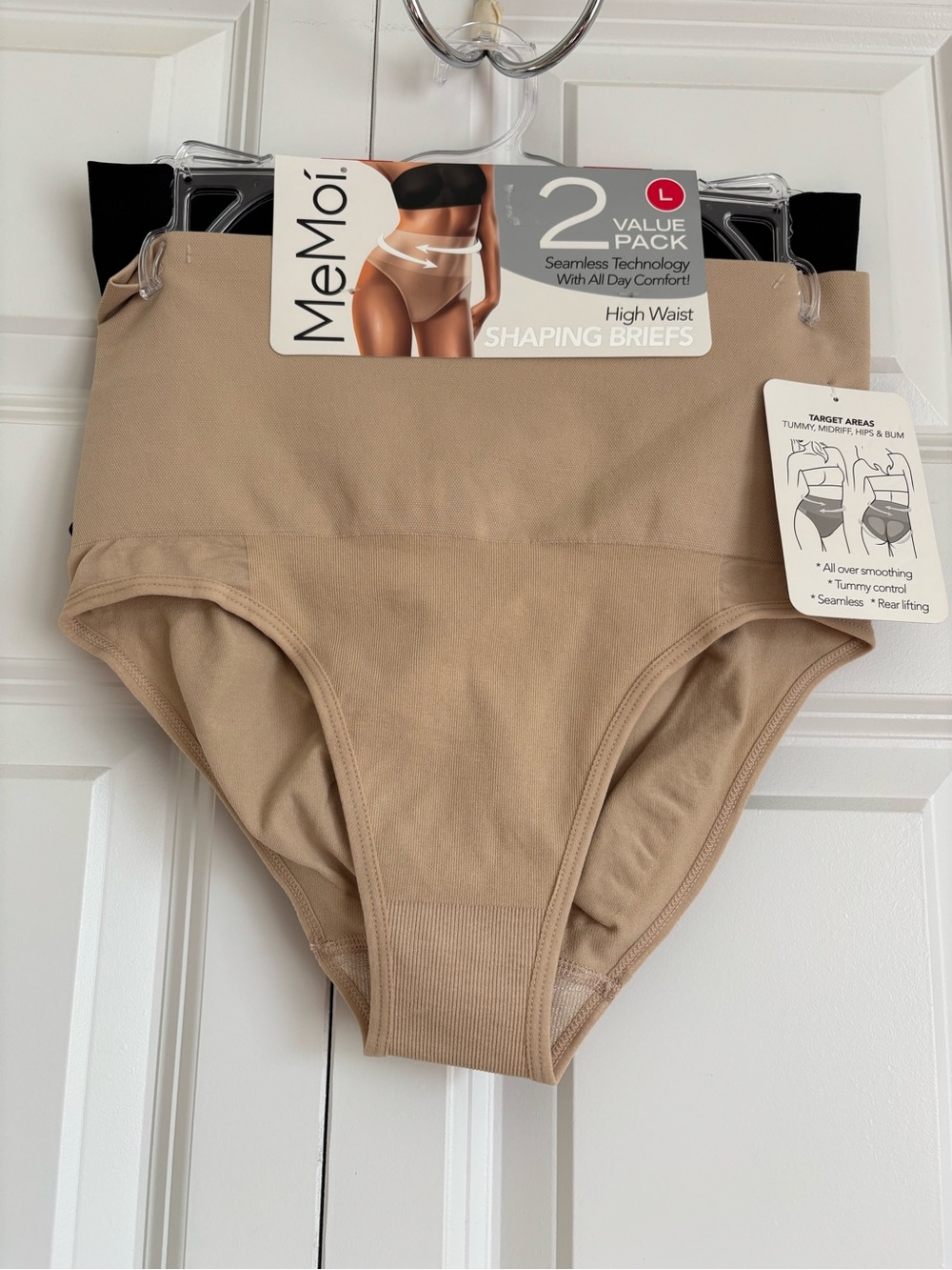 MeMoi High Waist Shaping Briefs - Nude Black (2 Pack)